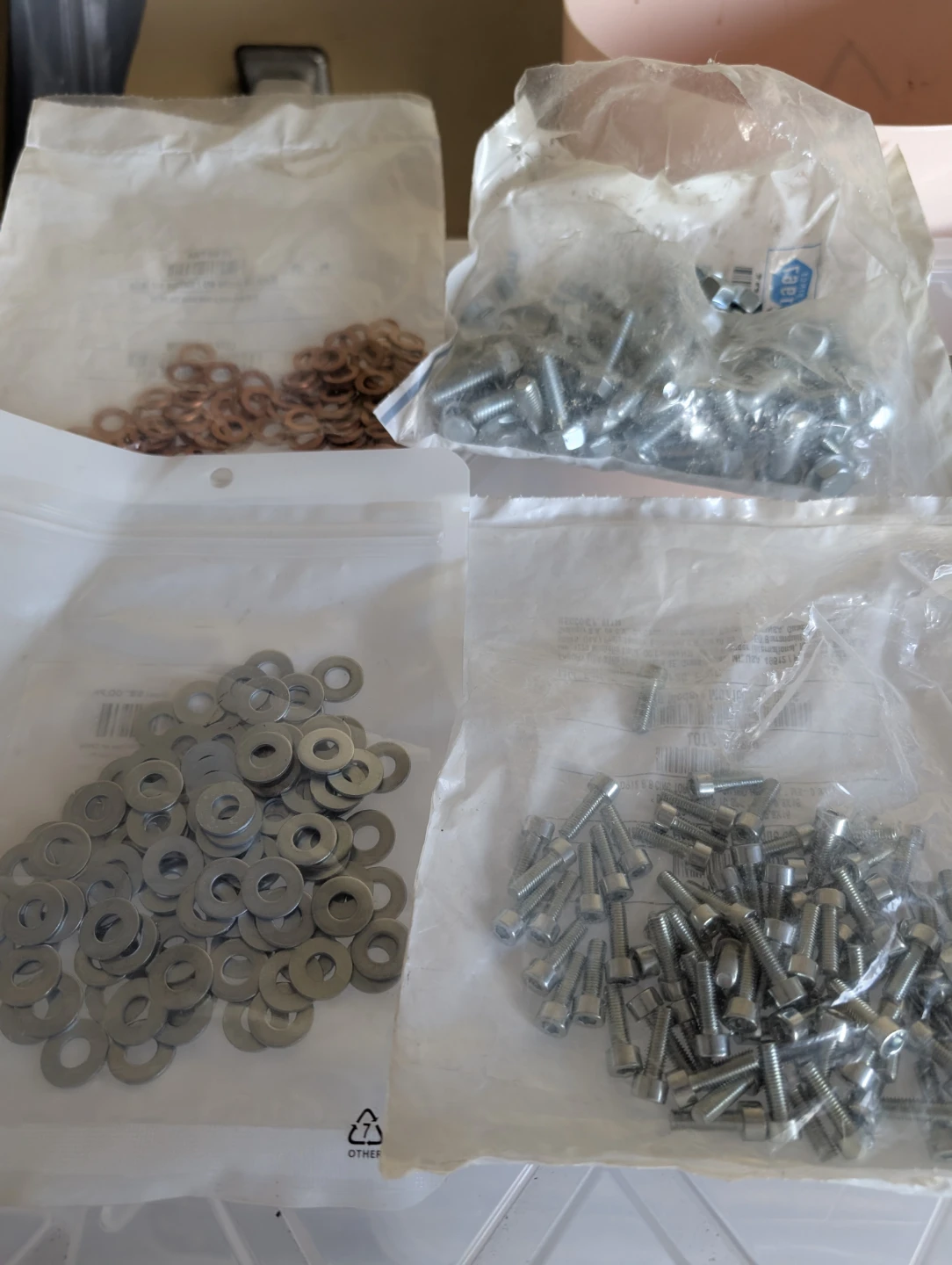 Free washers and bolts