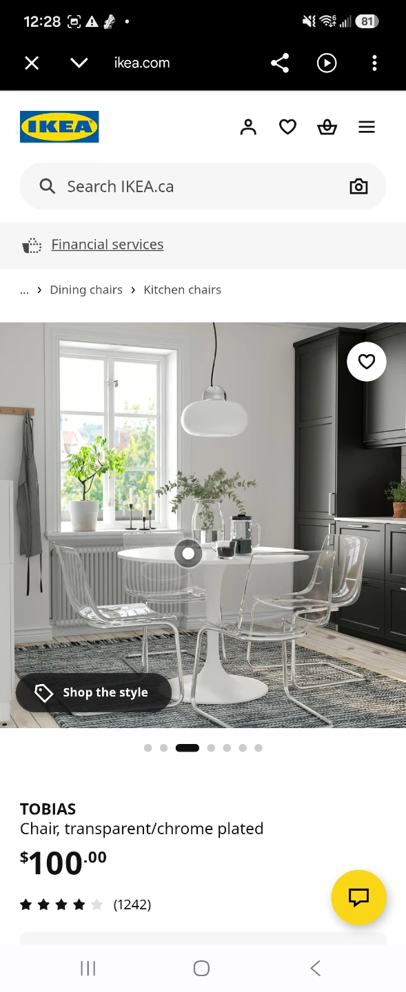 IKEA TOBIAS Chair - Transparent/Chrome - photo 4