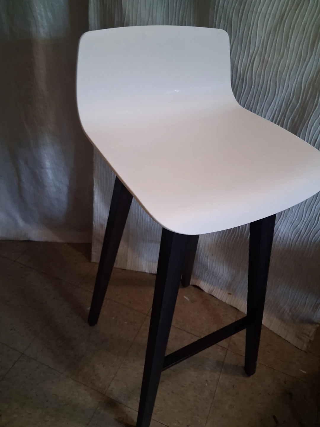 White Bar Stool with Black Legs - photo 2
