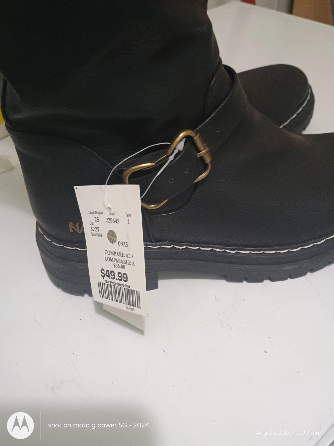 Nautica Black Faux Leather Boots with Shearling Lining - photo 4