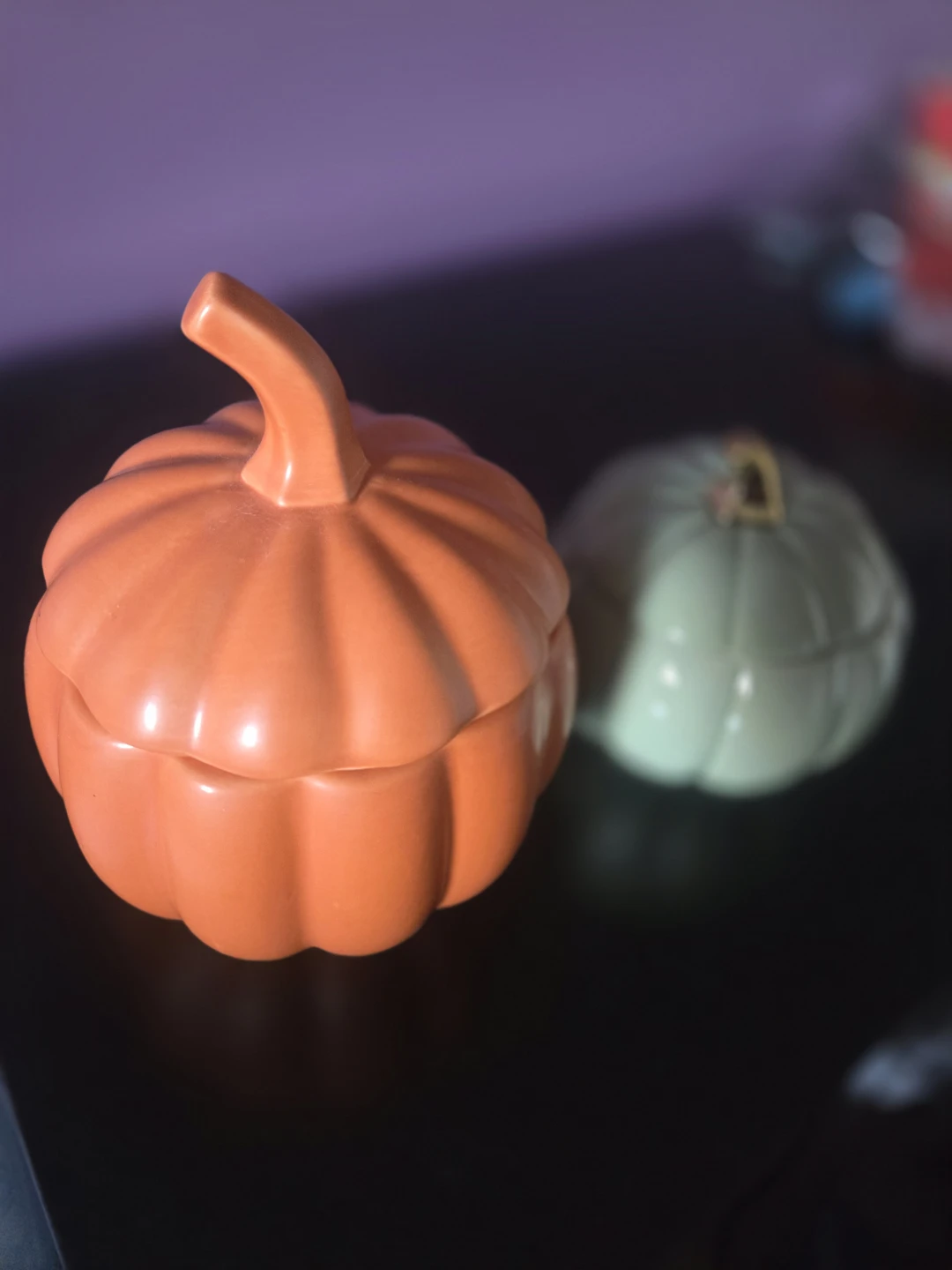 Pumpkin Shaped Candle Holder with Lid