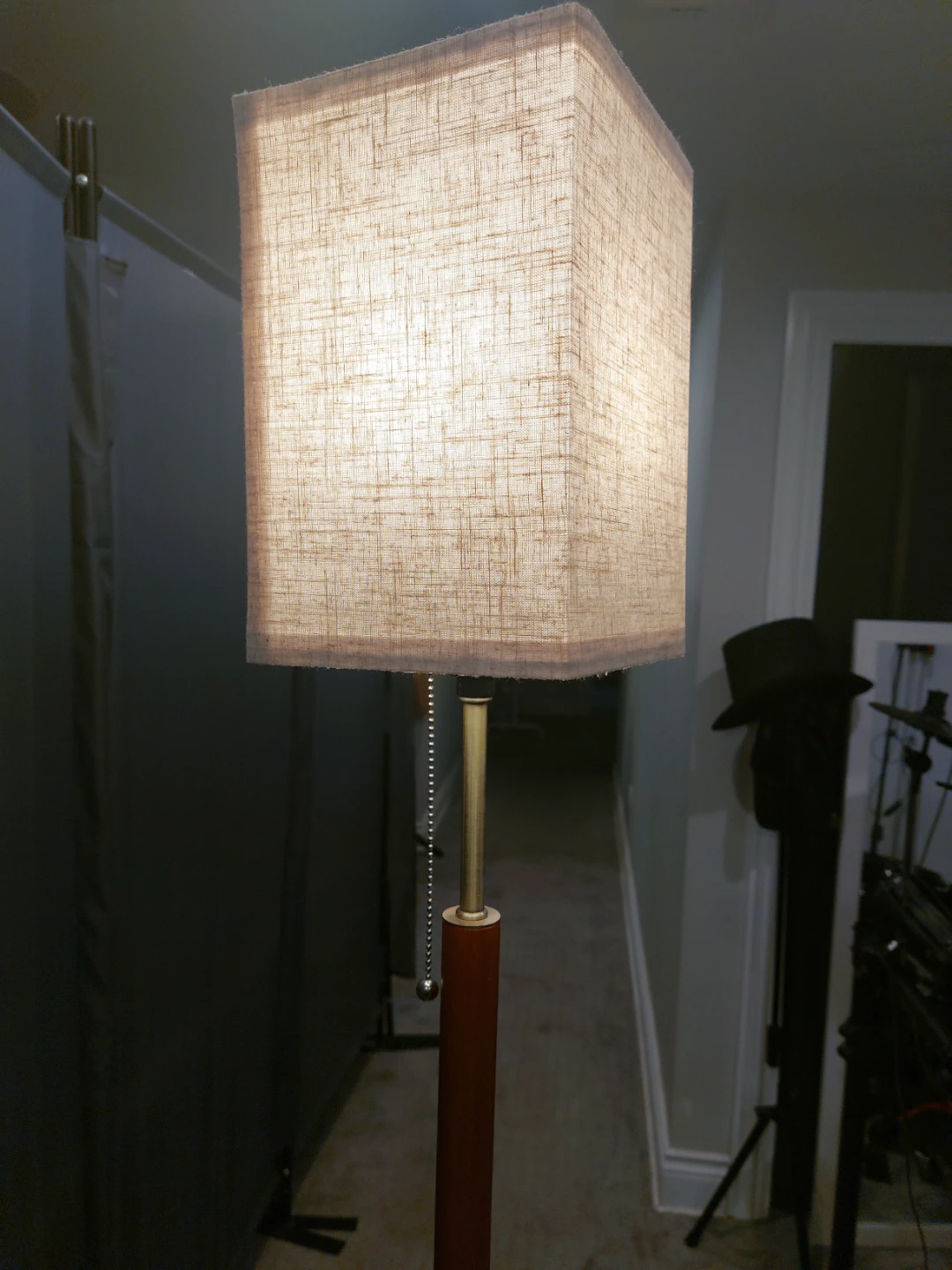 Mid-Century Style Floor Lamp with Fabric Shade - photo 3