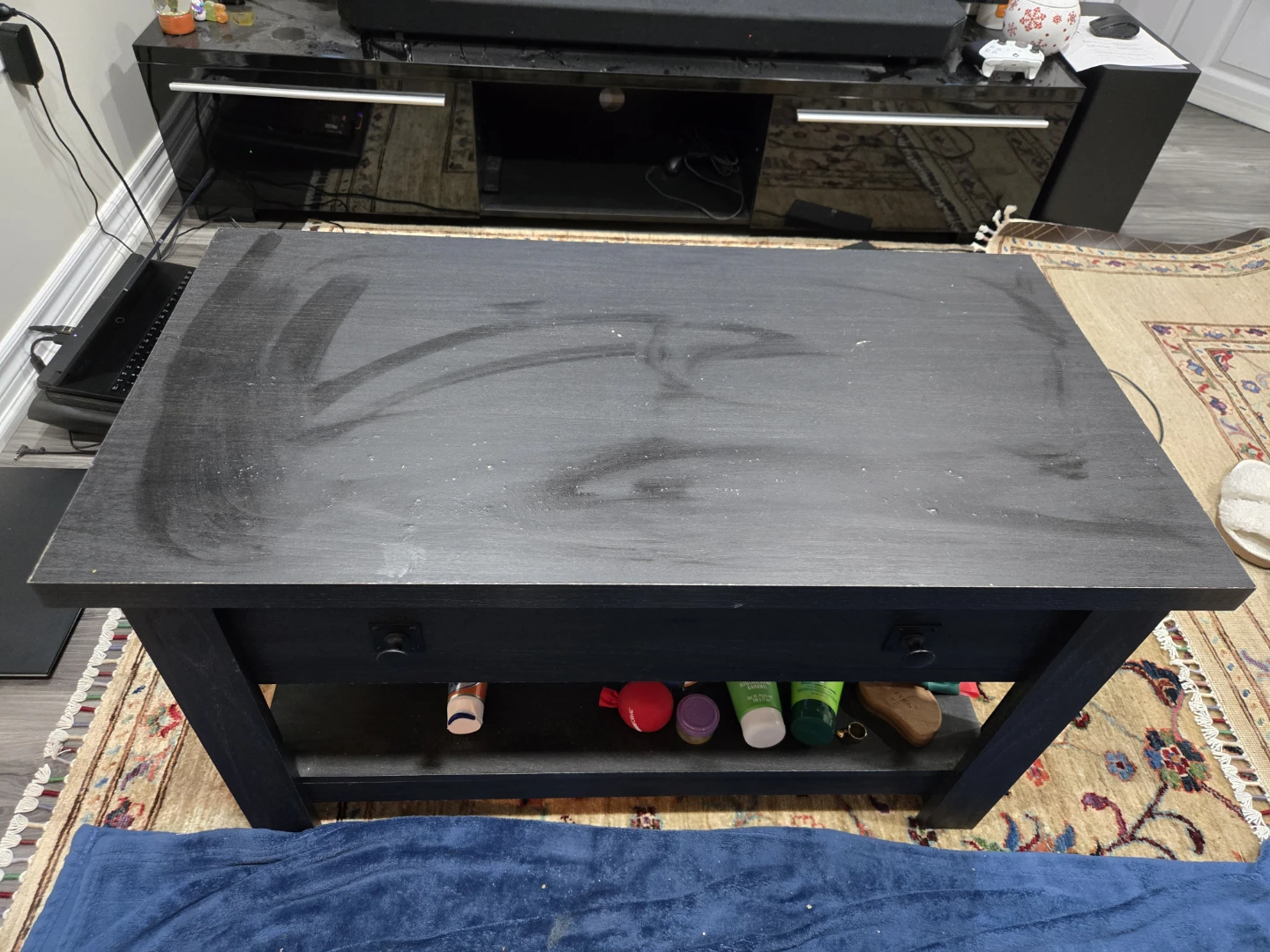 Black Coffee Table with Lift Top Storage - photo 2