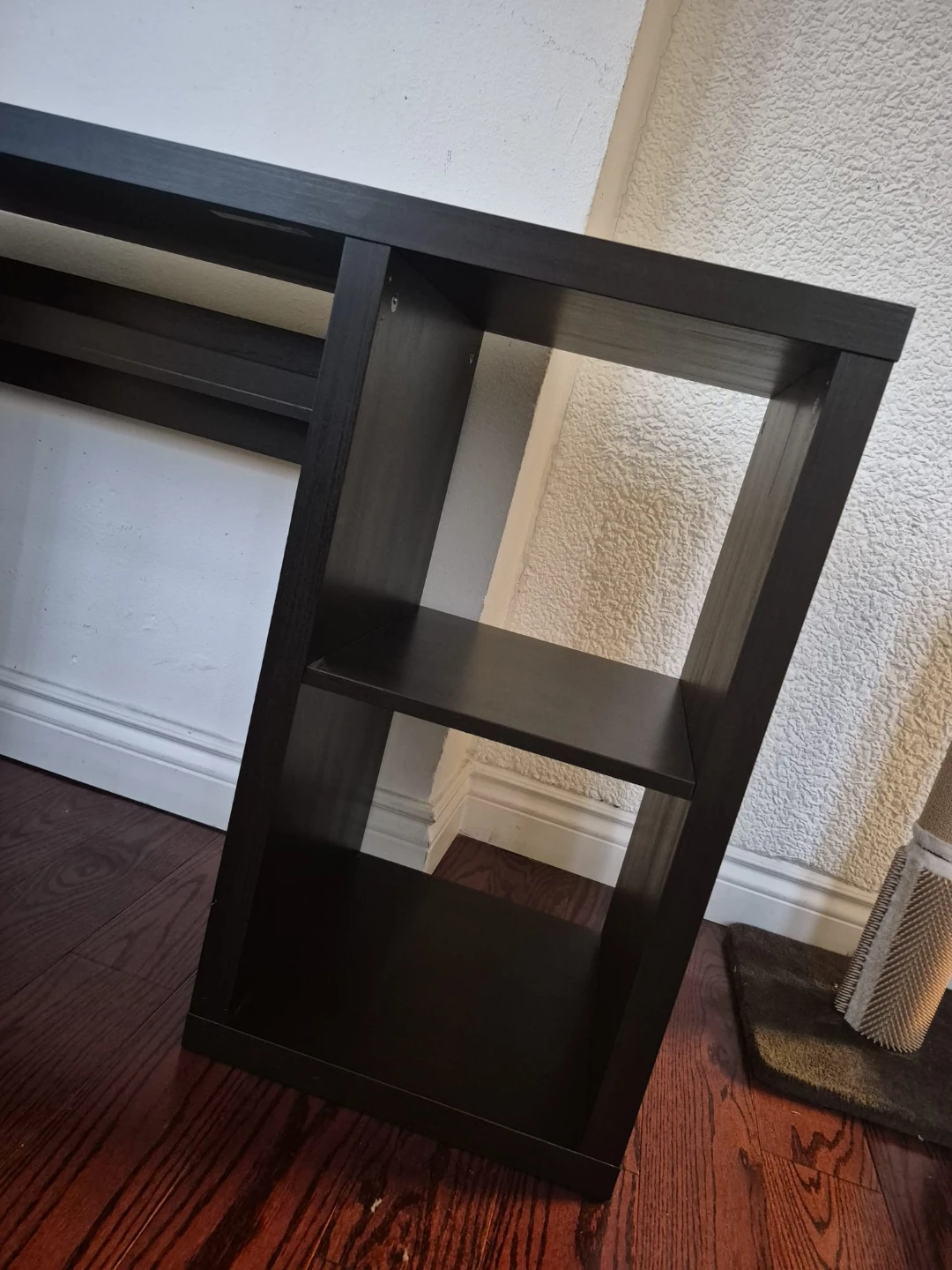 Black computer desk with shelves - photo 3