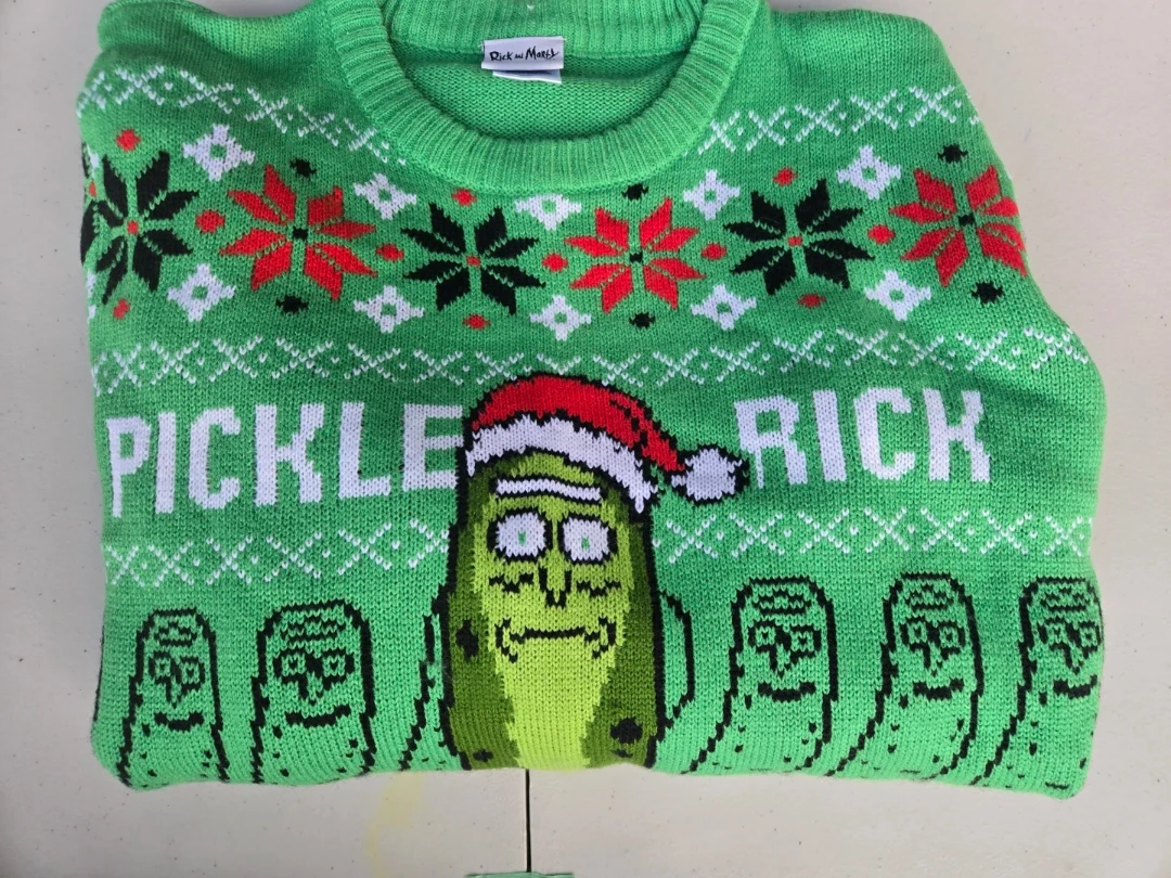 Rick and Morty Pickle Rick Ugly Christmas Sweater