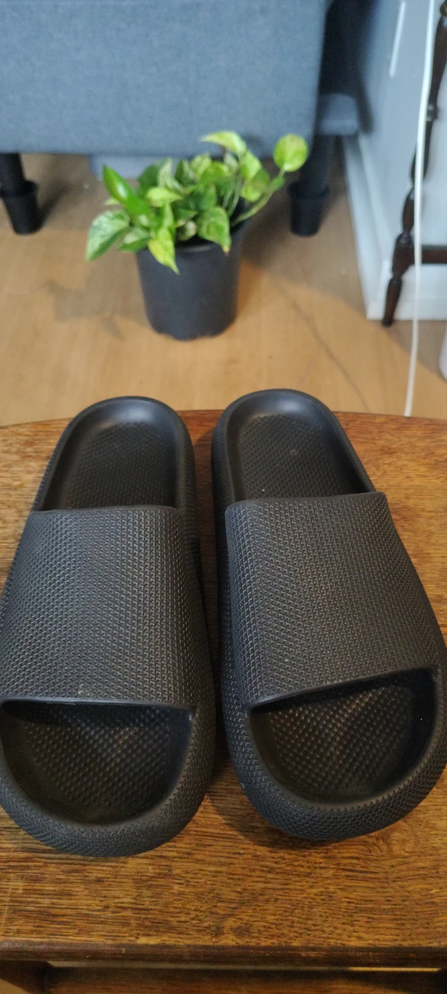 Black Cloud Slides Sandals