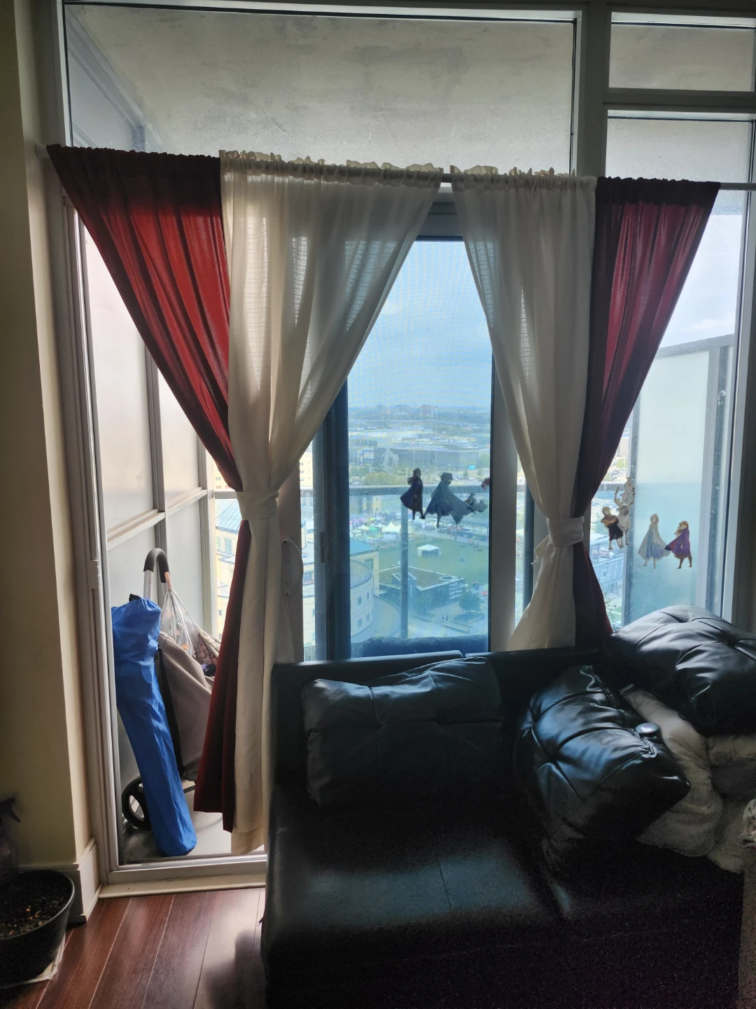 Balcony Curtains - Red and White - photo 2