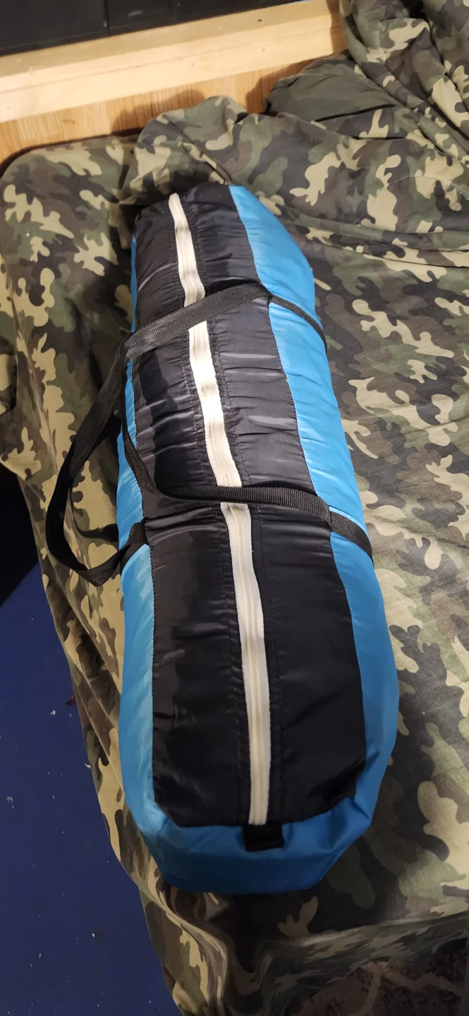 Blue and Black Sleeping Bag