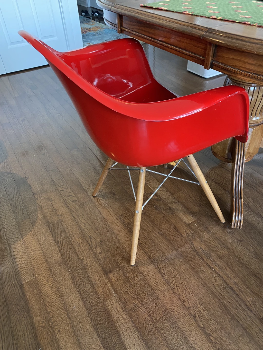Red Eames Style Dining Chair - photo 2
