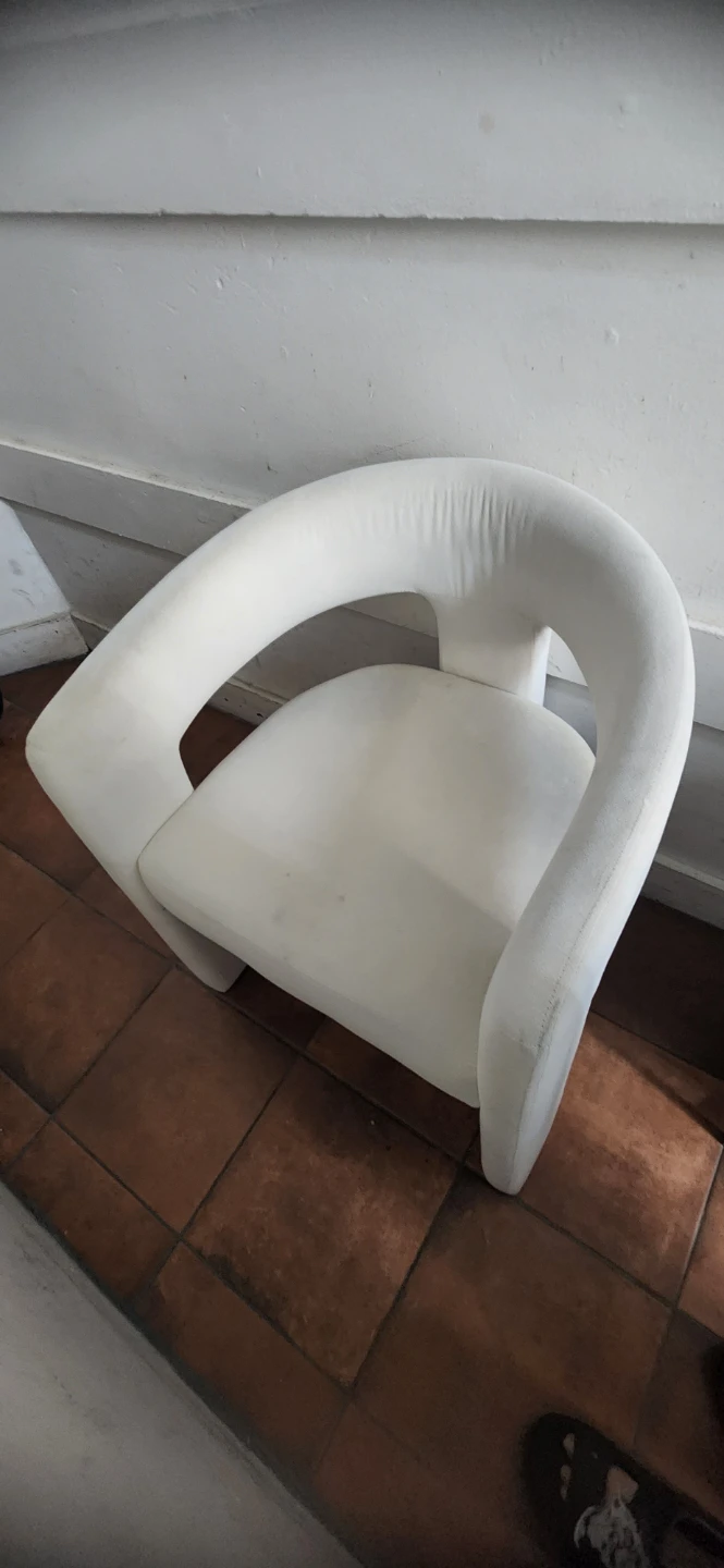 White Upholstered Accent Chair - photo 2
