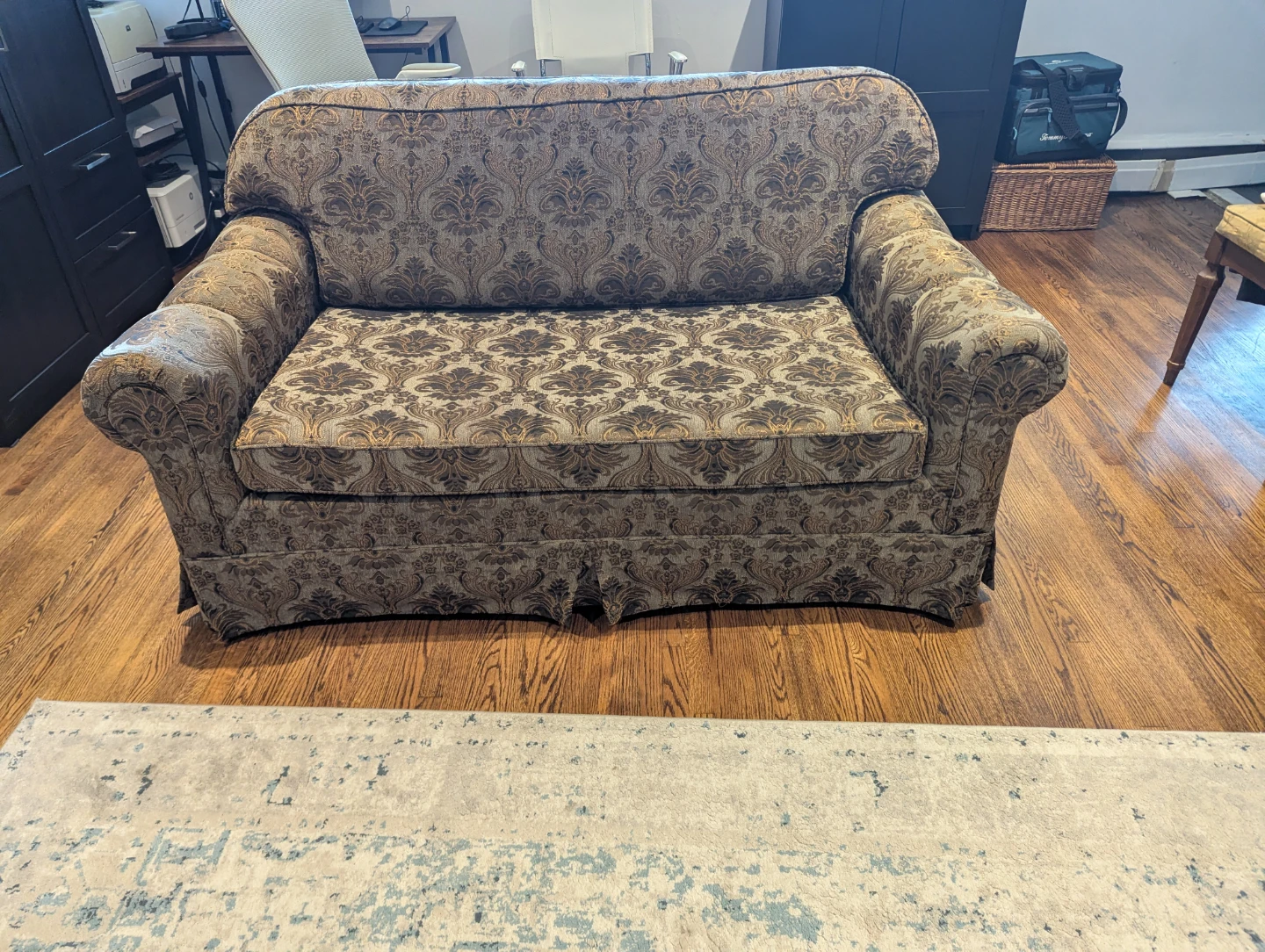 Two-seater patterned sofa (loveseat)