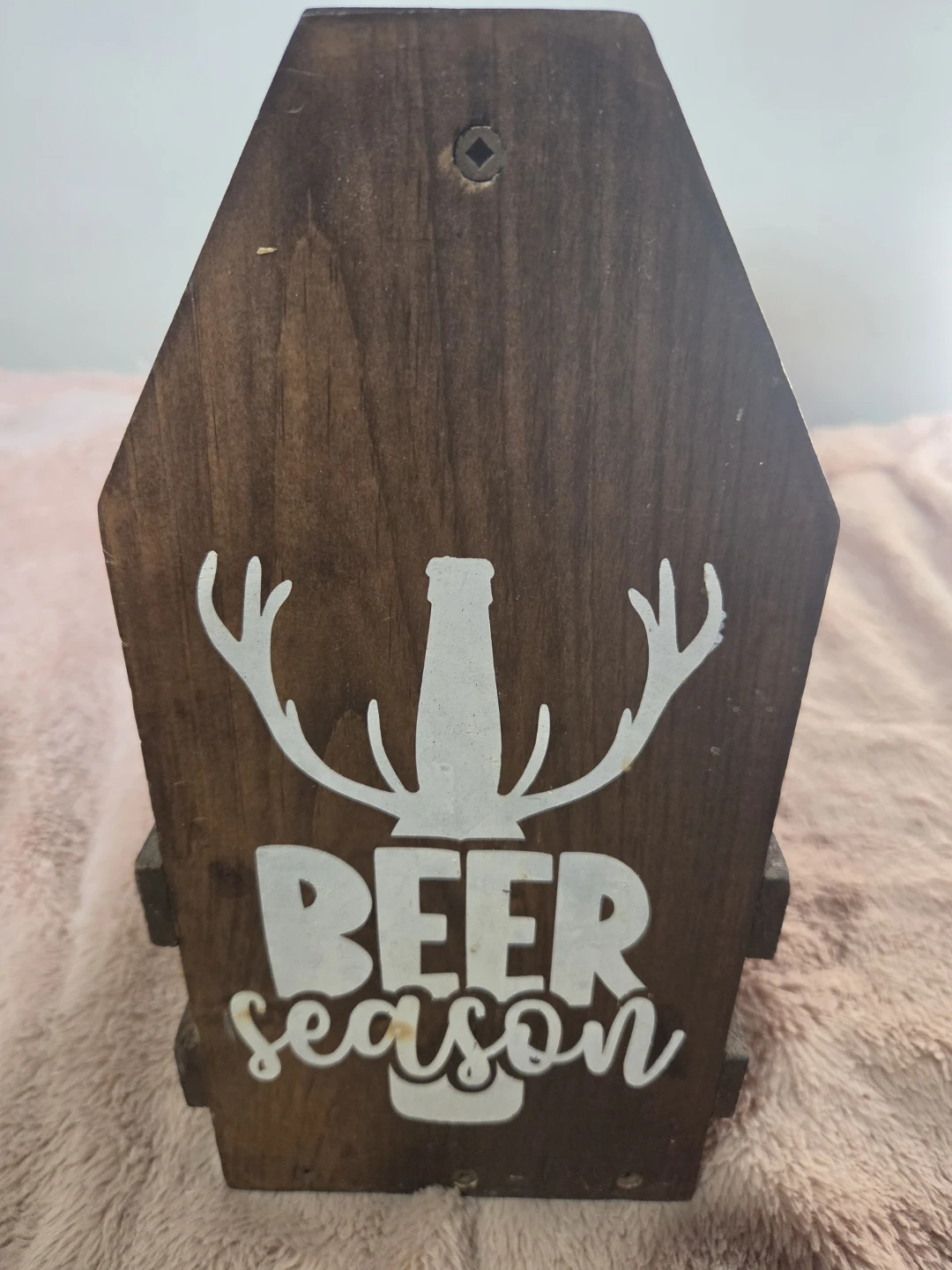 Wooden Beer Caddy with Bottle Opener