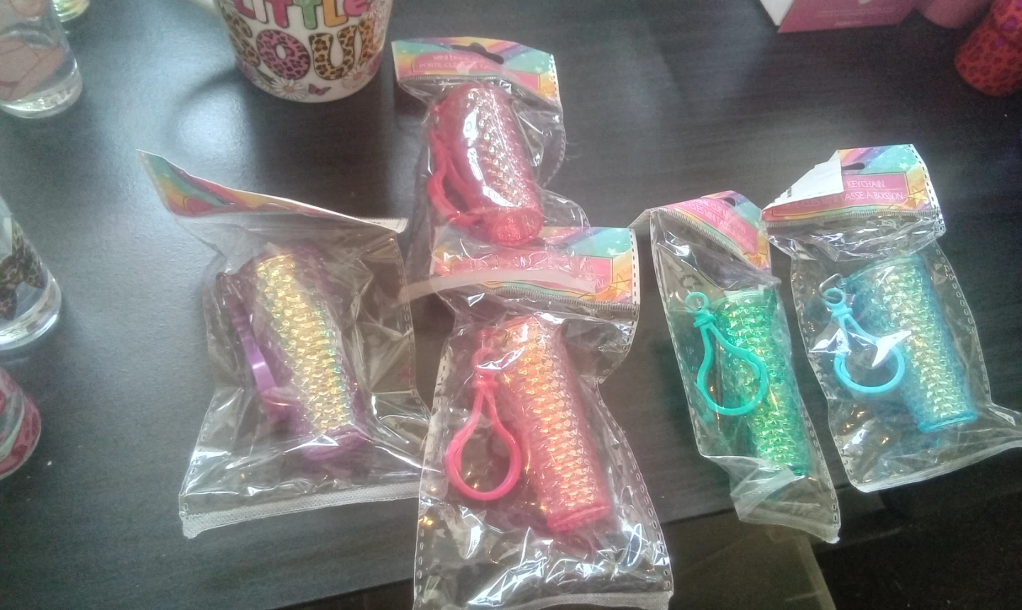 Mini Drink Cup Keychains (Set of 5)