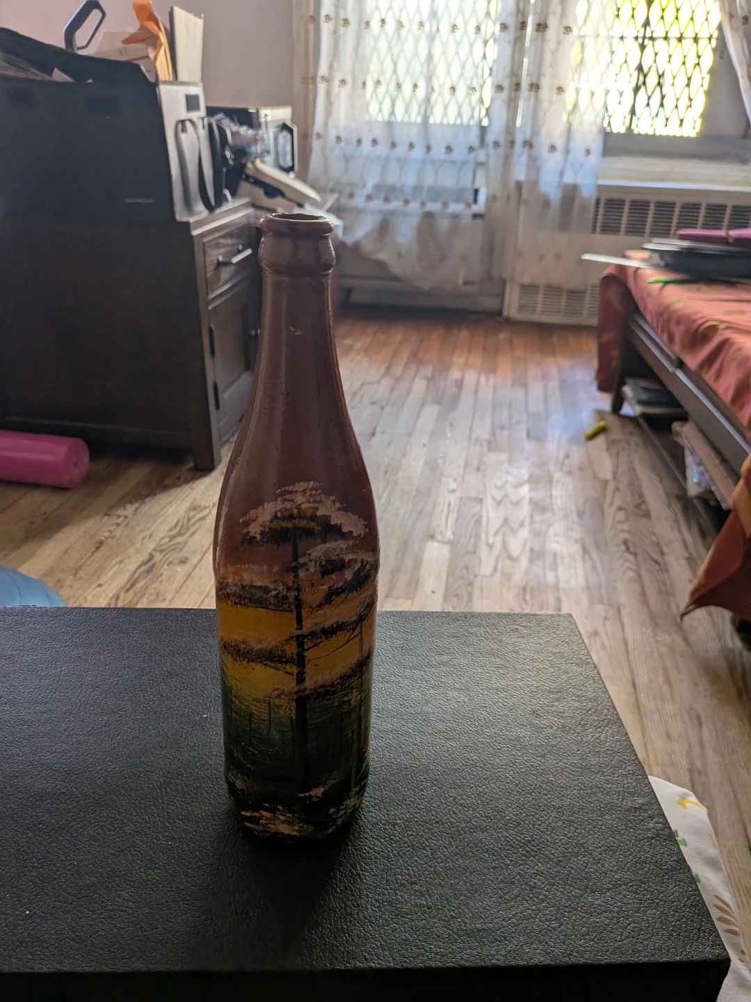 Hand-Painted Glass Bottle