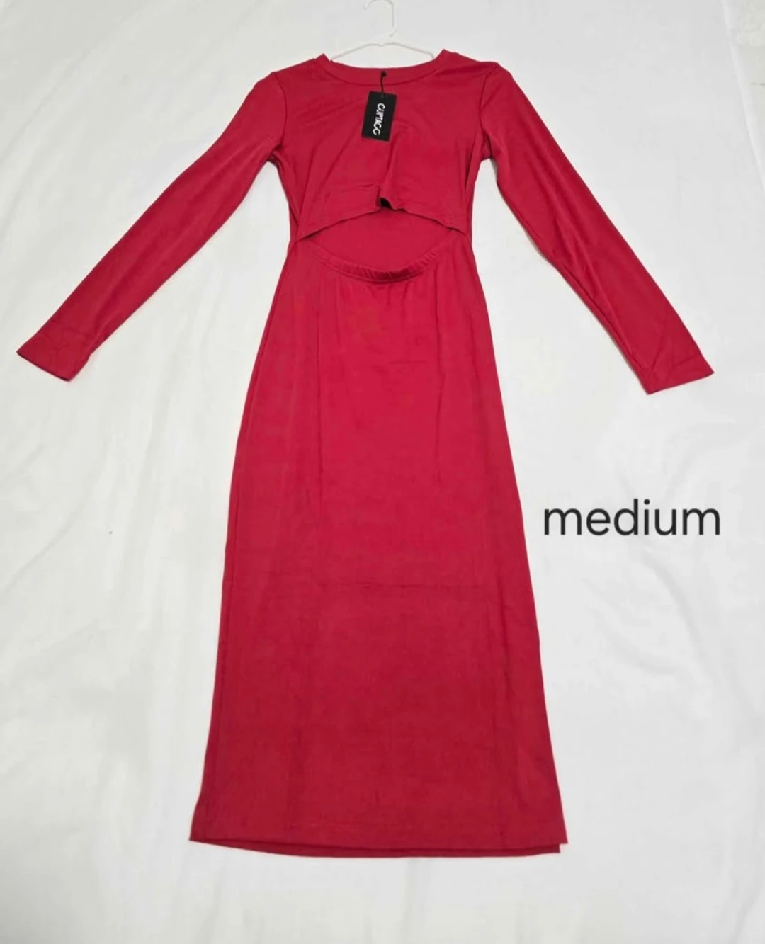 CUPTACC Long Sleeve Red Cutout Maxi Dress - photo 5