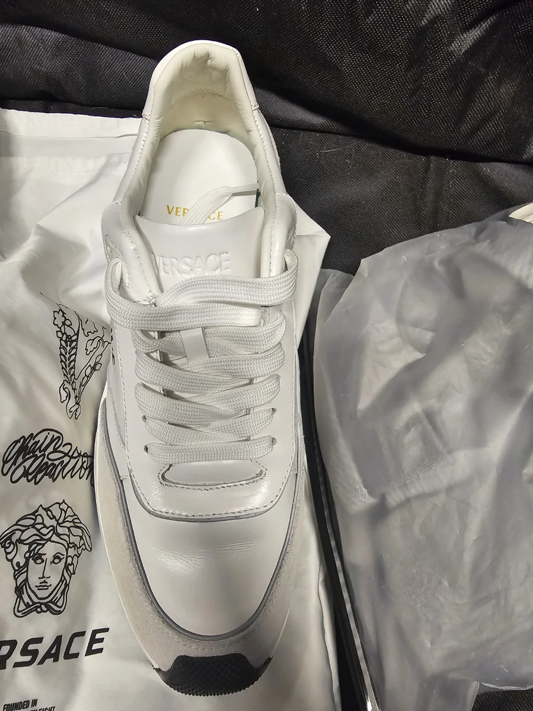 Versace White Leather Sneakers - photo 3