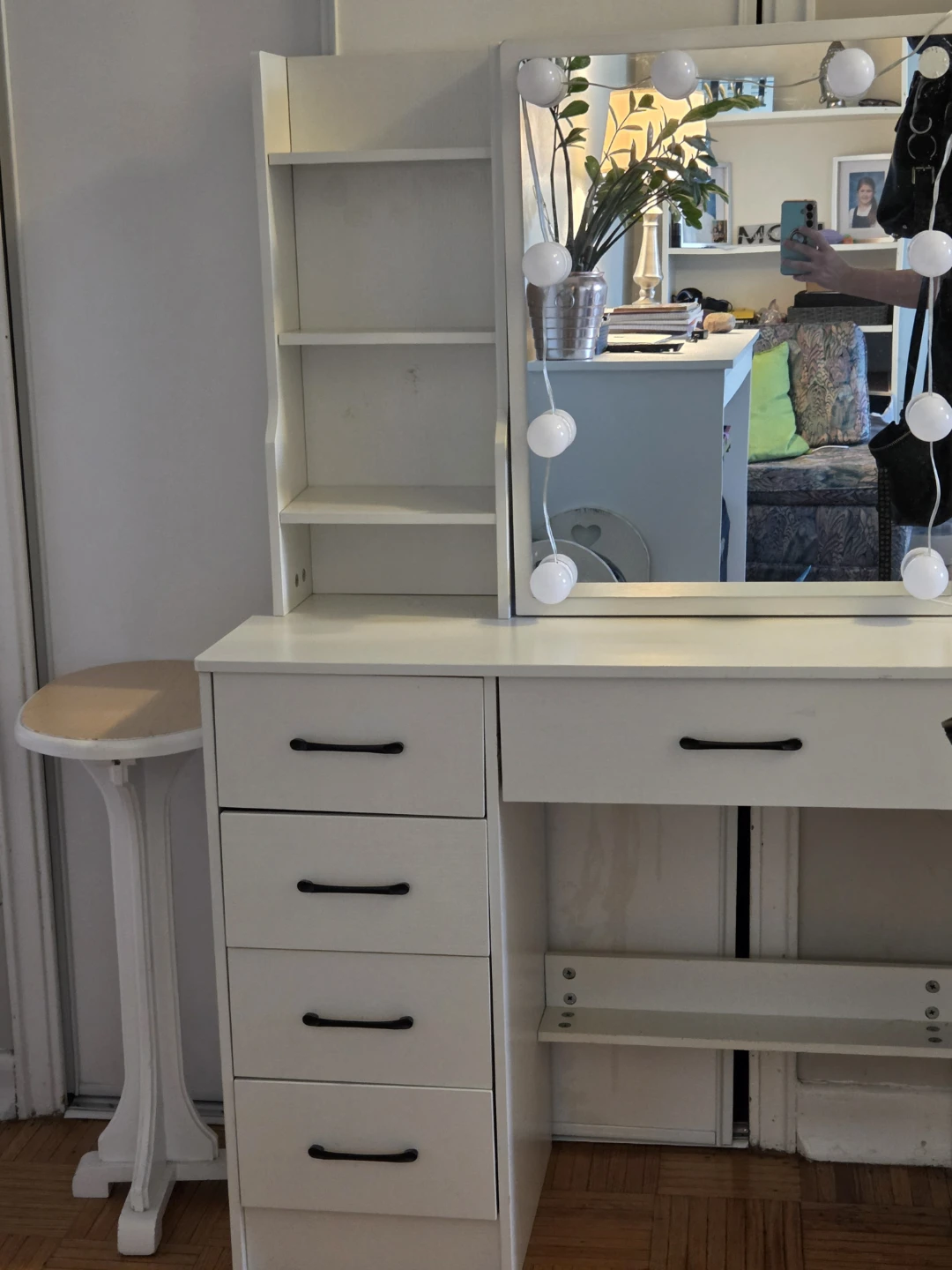 White Vanity Mirror with Lights