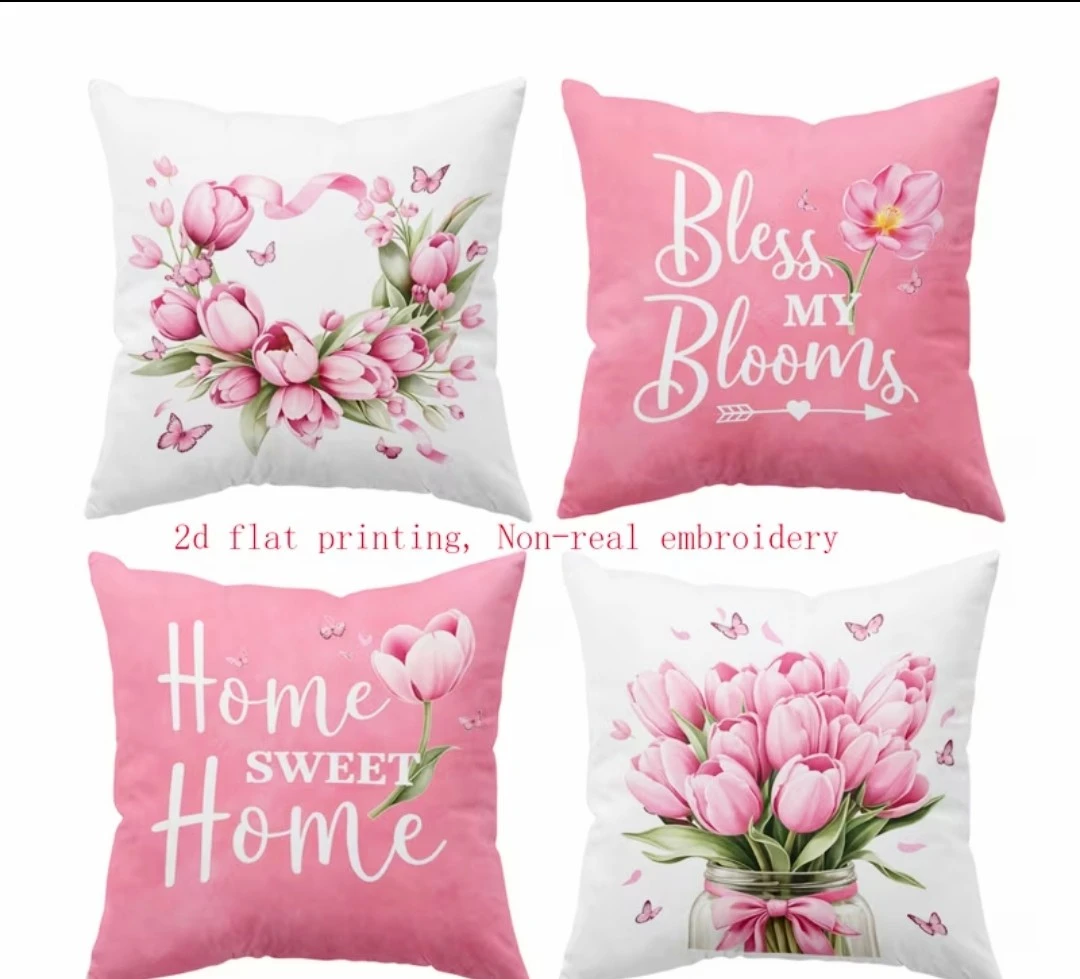 Set of 4 Decorative Throw Cushion Covers