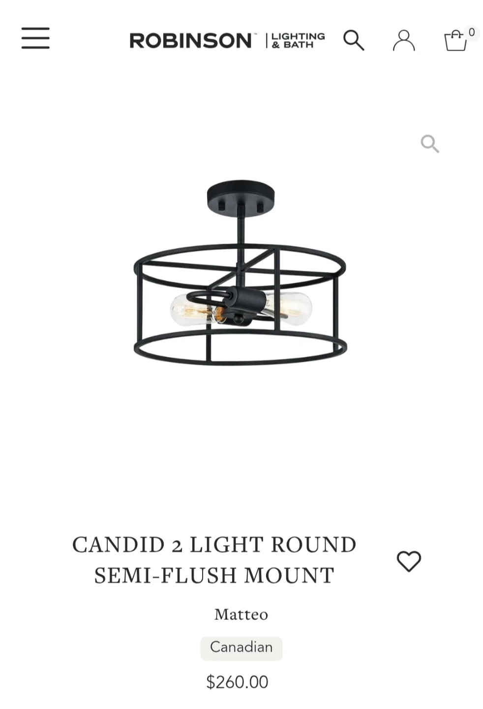 Robinson Candid 2 Light Semi-Flush Mount