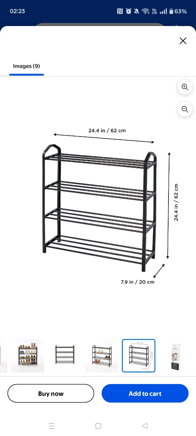 Mainstays 4 Tier Shoe Rack