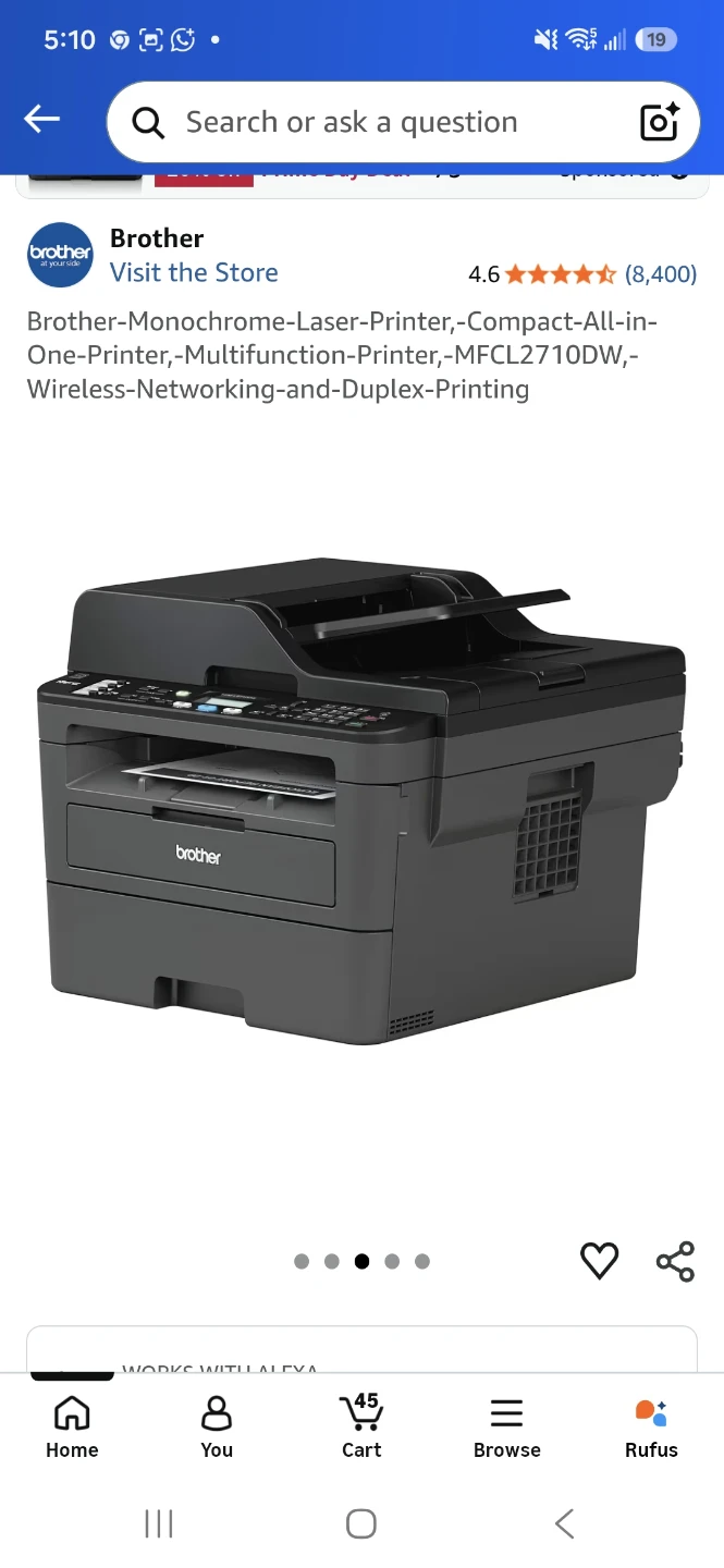 Brother MFCL2710DW Monochrome Laser Printer - photo 3