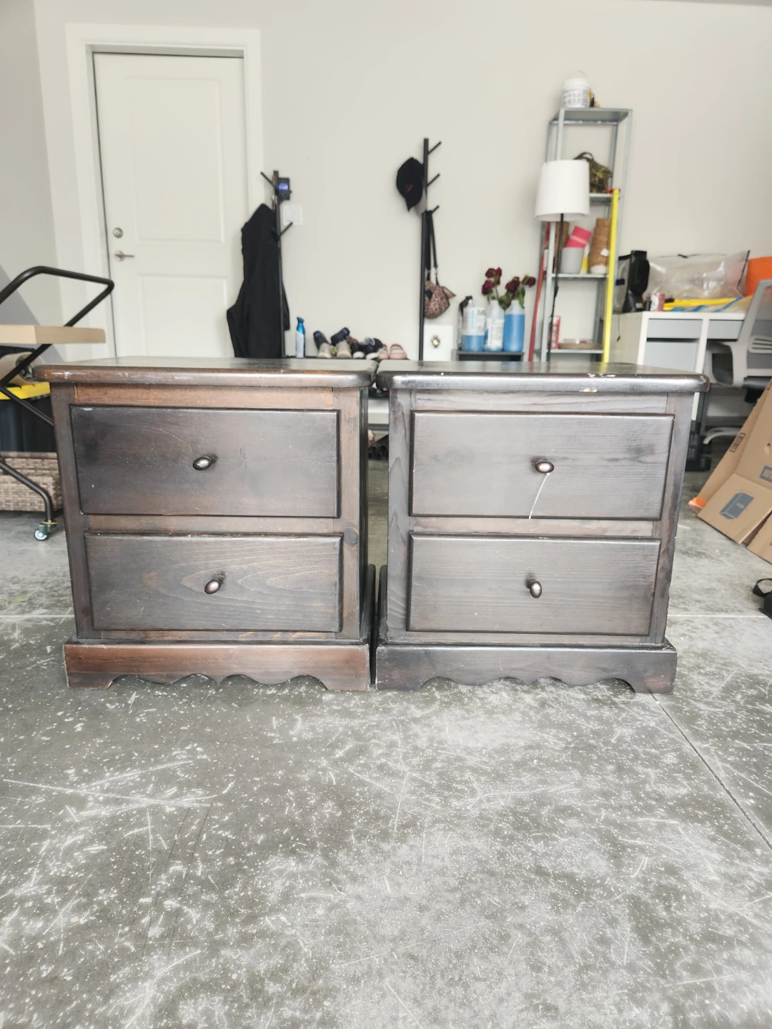 Wooden Nightstand with 2 Drawers