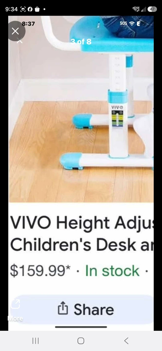 VIVO Height Adjustable Children's Desk and Chair Set - photo 4