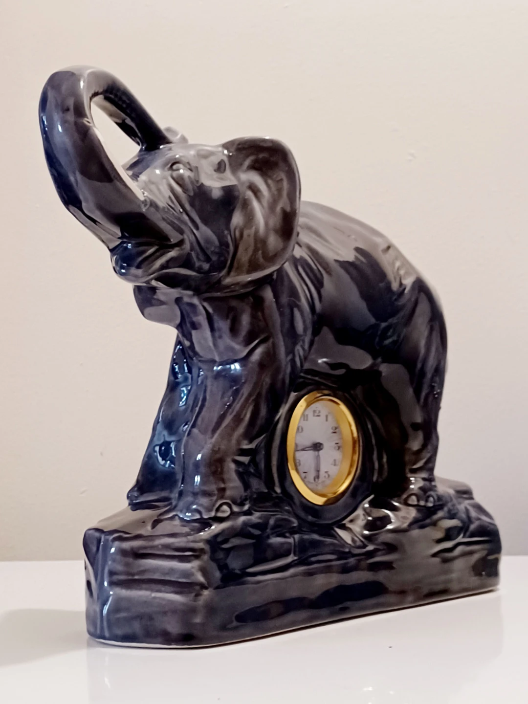 Vintage Ceramic Elephant German Mechanical Clock - photo 2