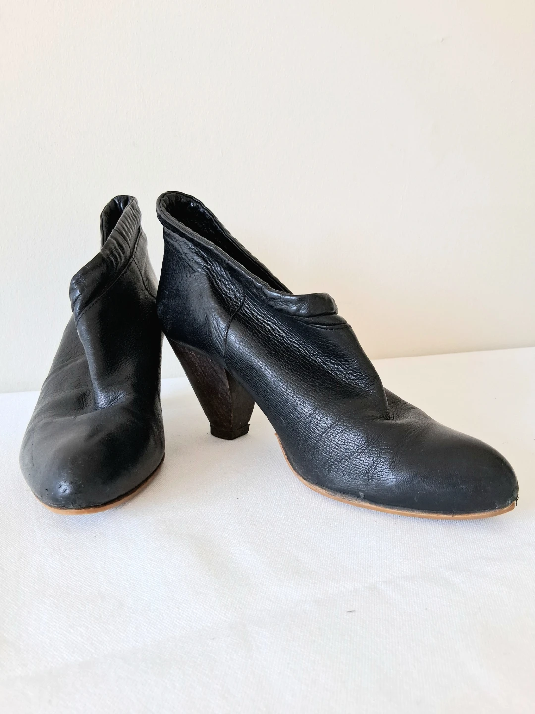 Diesel Wood Heel Genuine Leather Ankle Boots 👠 Women Sz 39 - photo 2