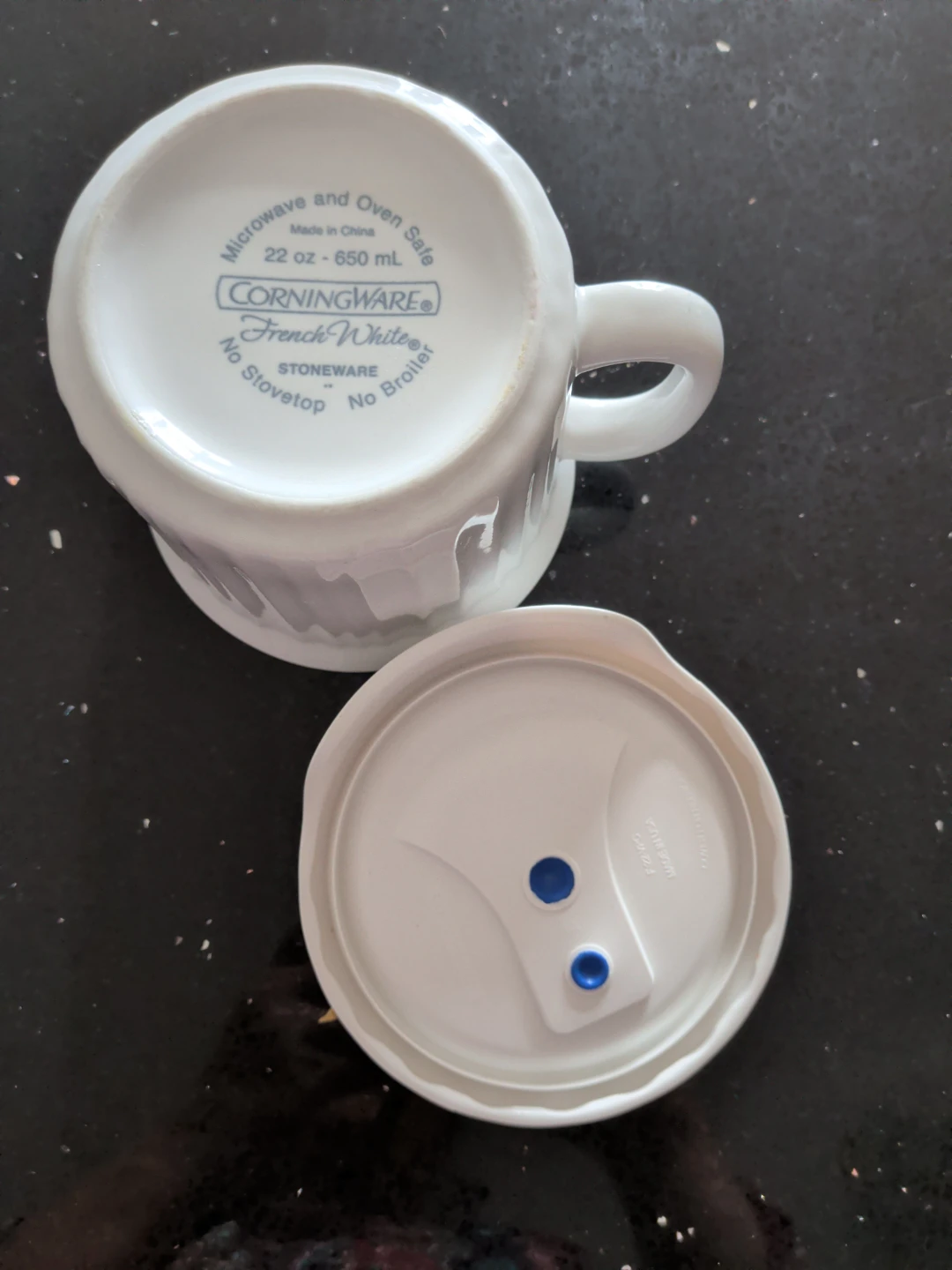CorningWare French White Stoneware Mug with Lid