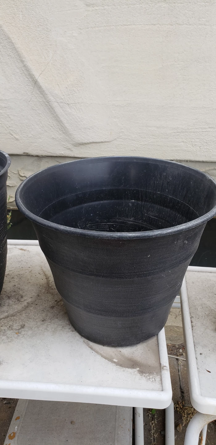 6 Large Black Plastic Plant Pots $2 each - photo 3