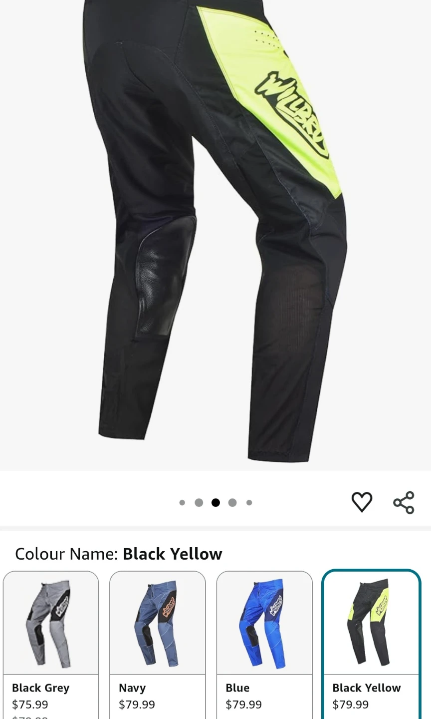 Wildbros Motocross Pants Black Yellow