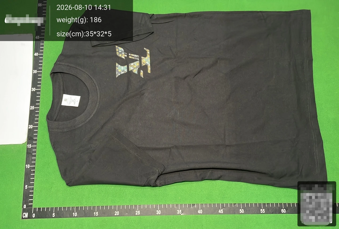Black T-Shirt with Graphic Print - Size XL