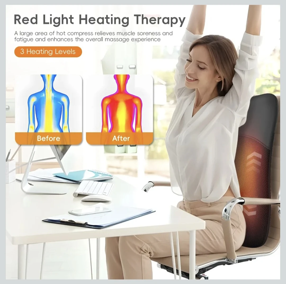 Pryfey Ultrathin Back Massager with Heat - photo 3