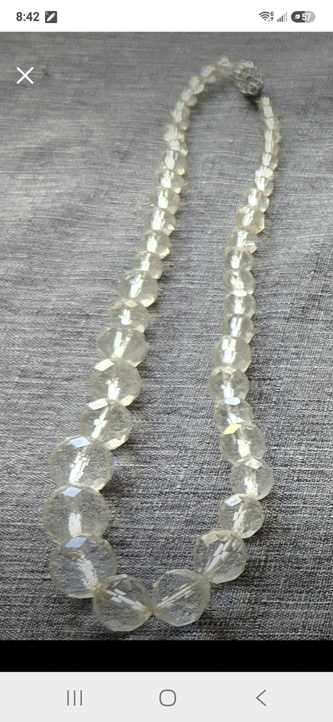 Clear Faceted Bead Necklace