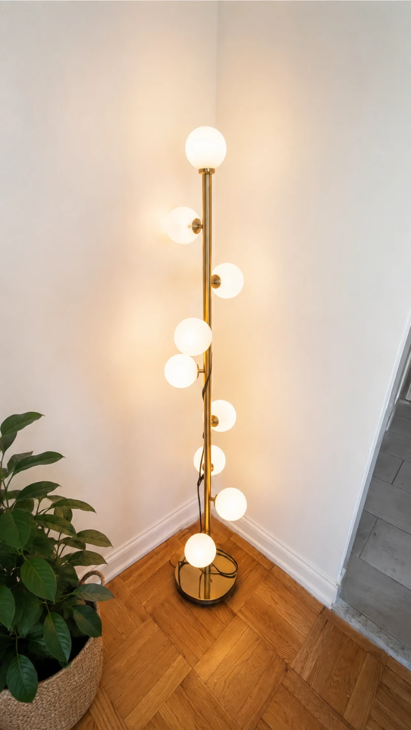 Modern Floor Lamp with 9 Orb Lights
