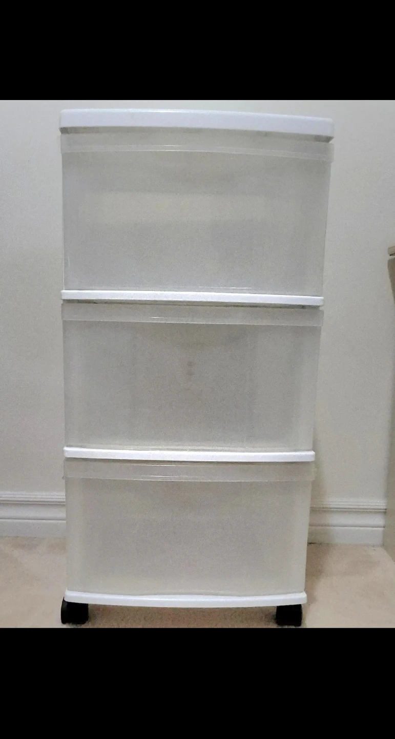 3-drawer plastic storage cart