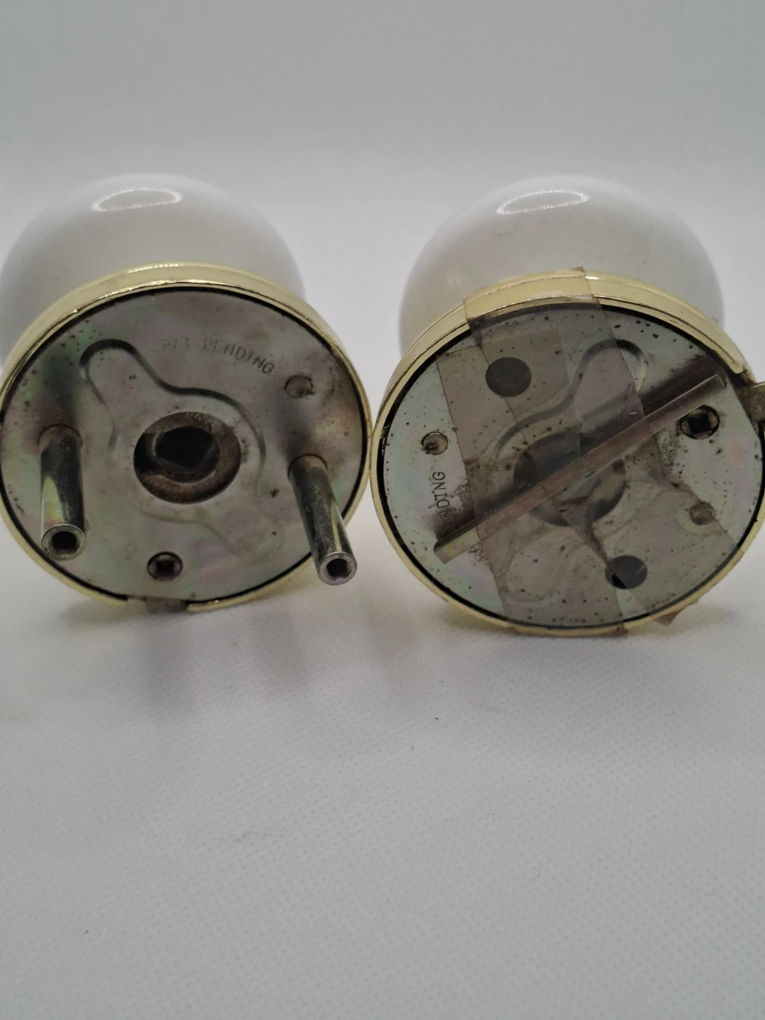 Vintage Floral Porcelain Door Knobs Pair Pink Rose Brass - photo 3