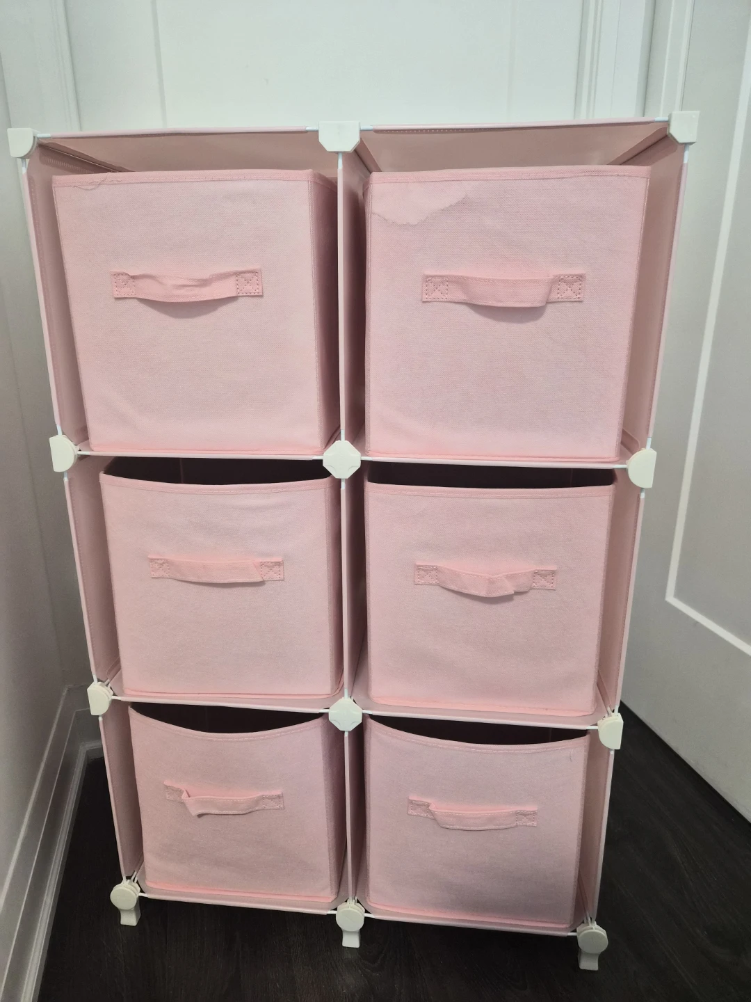 Pink Fabric Storage Cube Organizer Unit