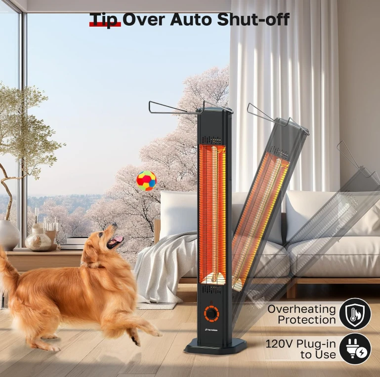 ThermoMate 1500W Electric Patio Heater - Black - photo 3