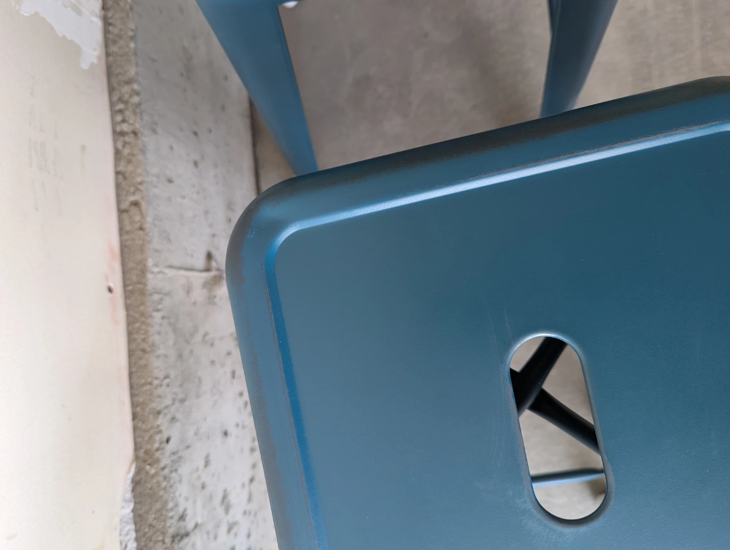 4 Metal Counter Stools - Distressed Kelly Blue - 24 - photo 2