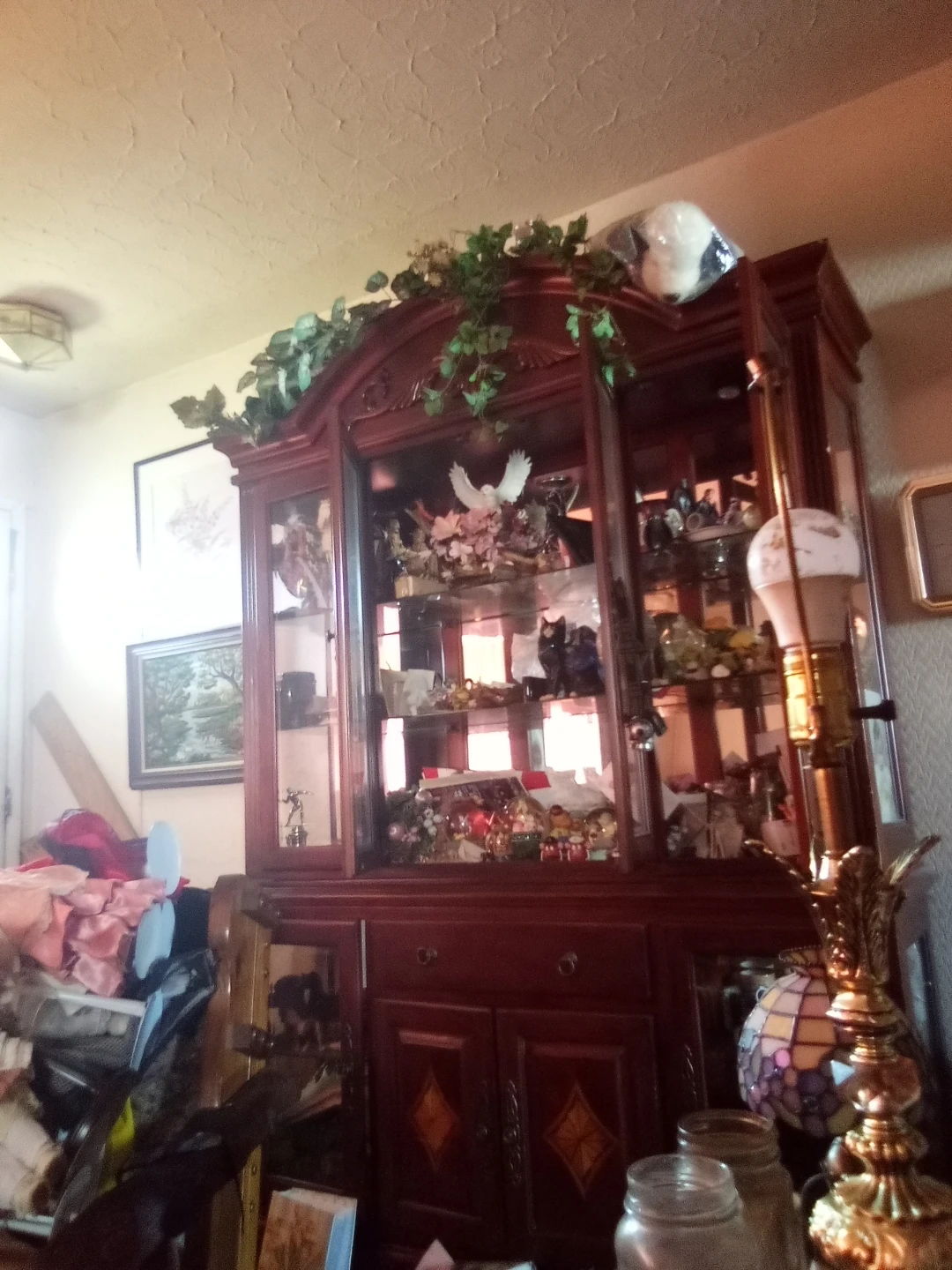 Wooden Display Cabinet with Glass Doors - photo 2