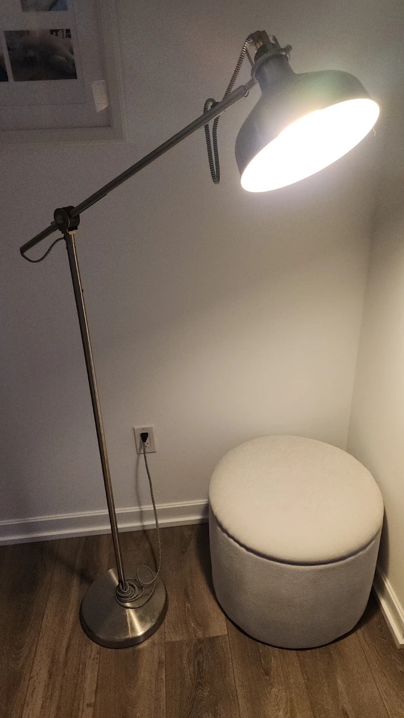 IKEA RANARP Floor/Reading Lamp - Silver Nickel Plated Steel - photo 2