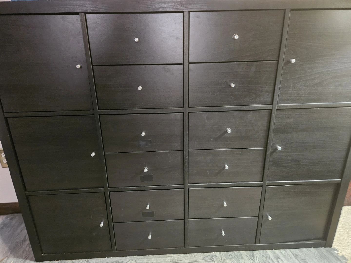 Dark Brown Storage Unit with Multiple Drawers