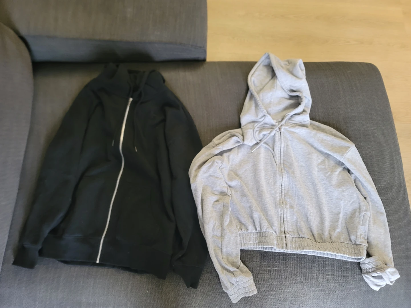 Black and Grey Zip-Up Hoodies SIZE LARGE