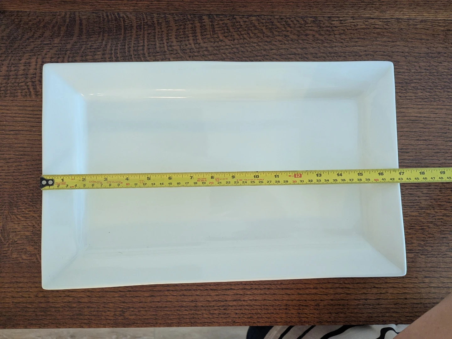 White Rectangular Ceramic Serving Platter - 17 Inch - photo 2