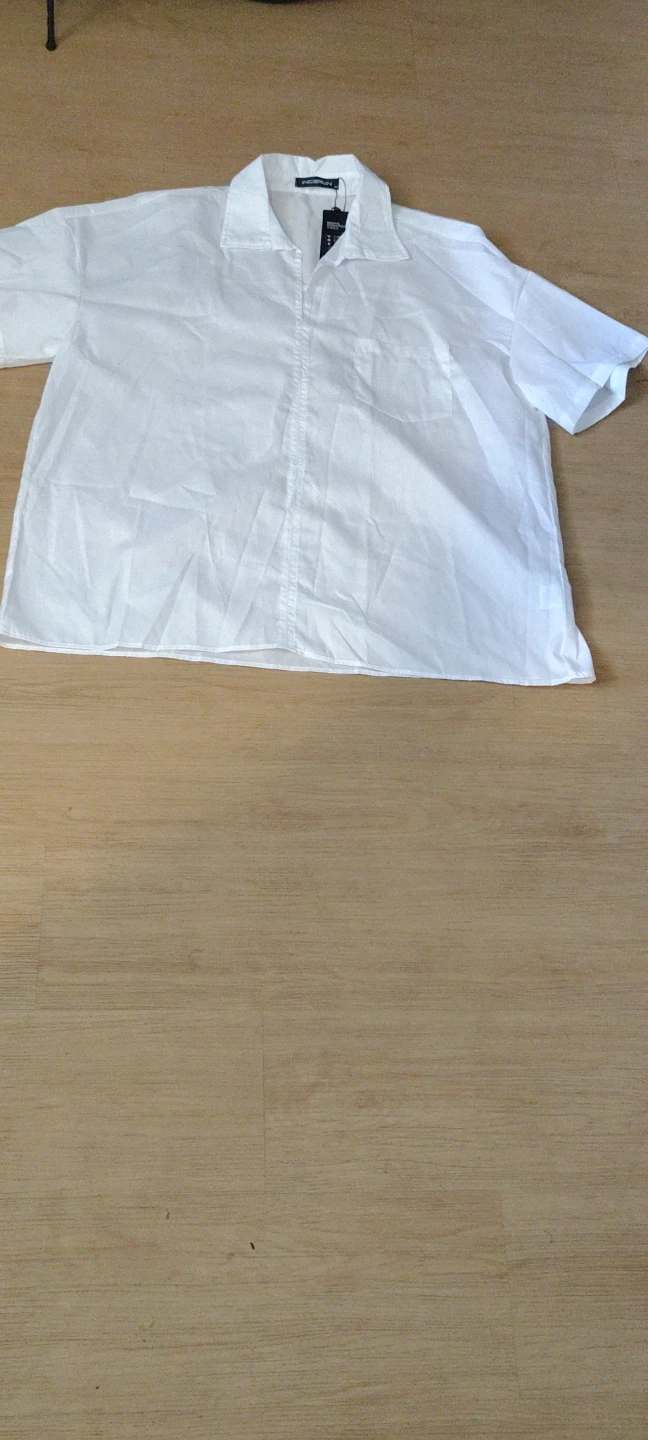 White Short Sleeve Button-Up Shirt - photo 2