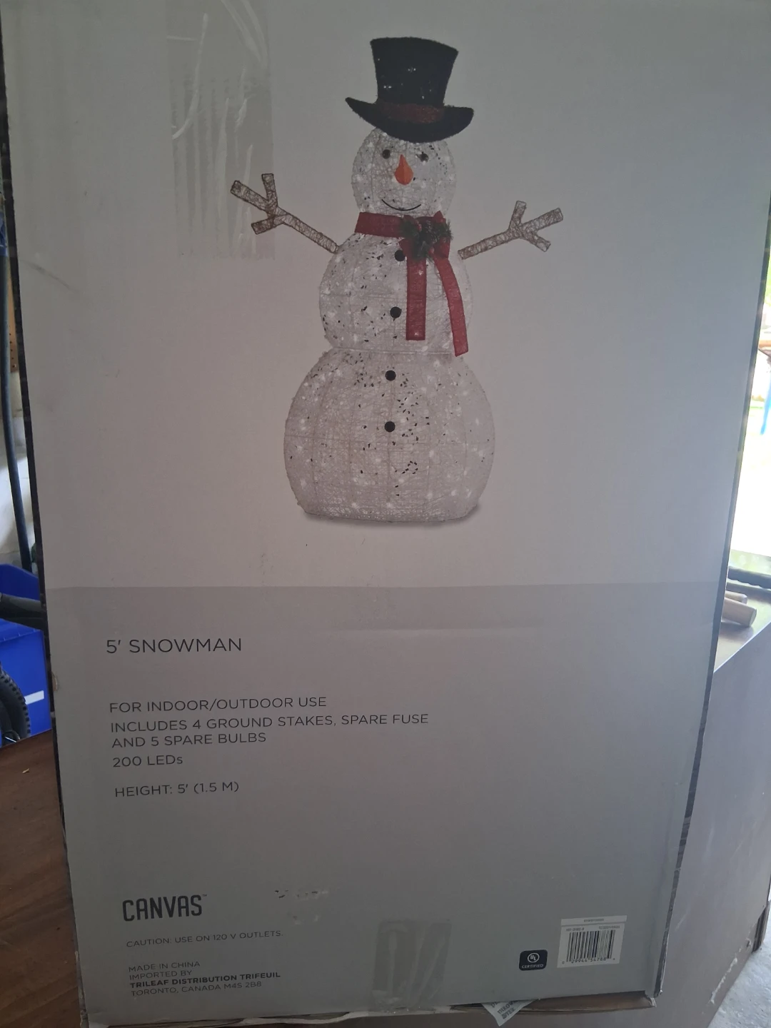 Canvas 5' Snowman LED Decoration - photo 2