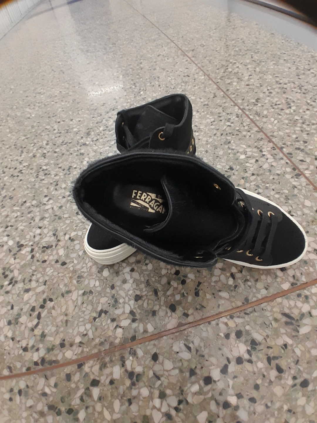 Salvatore Ferragamo Black Leather High-Top Women's Size 7 - photo 3