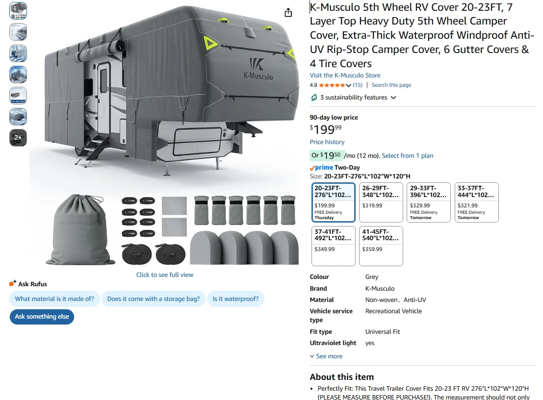 5th Wheel RV Camper Cover - photo 2